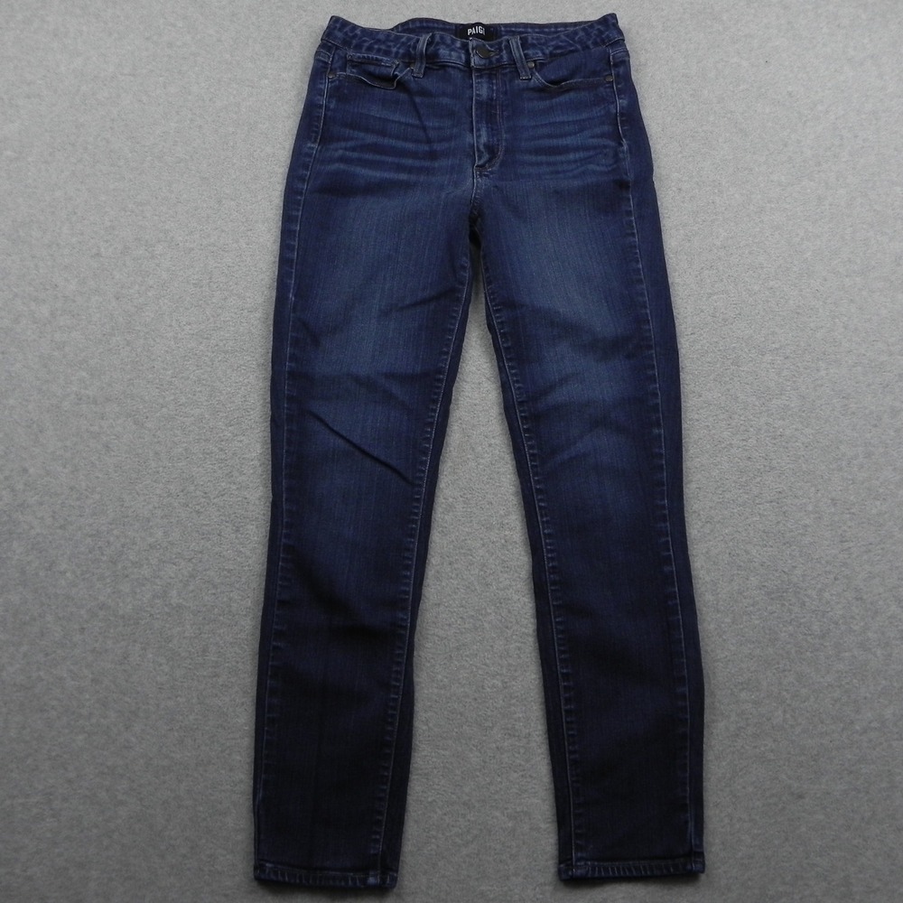Paige Hoxton Ankle Jeans Womens 30 Dark Blue High Rise Skinny Stretch Denim